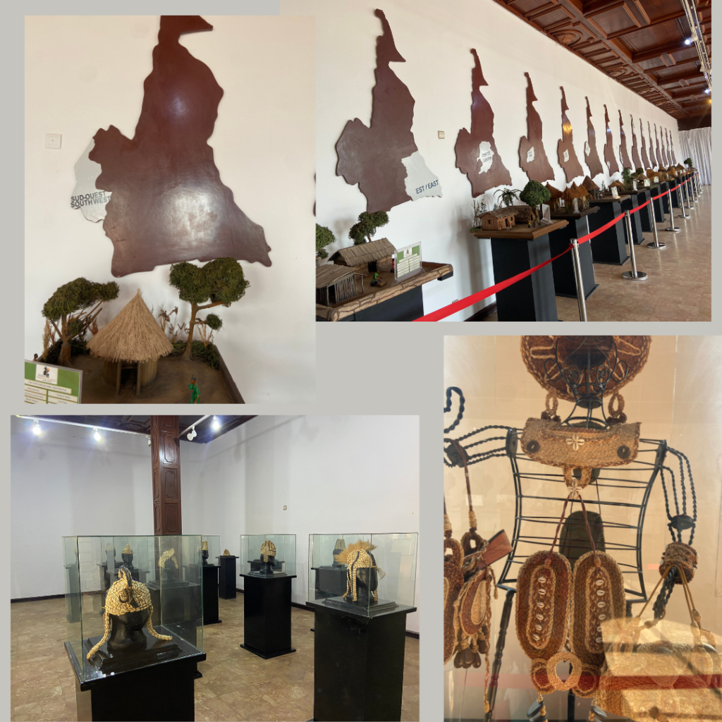 Cameroon map and items at the museum