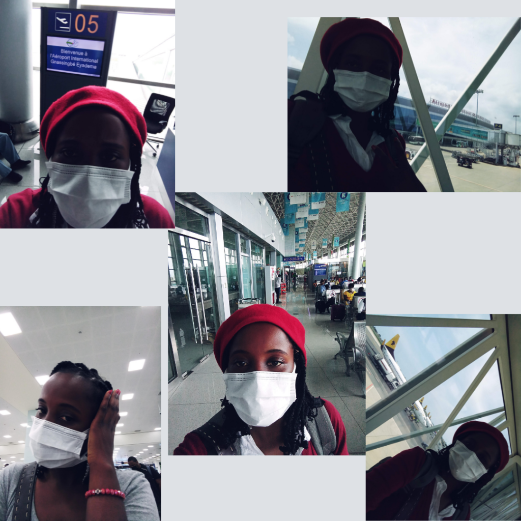Sarah at Gnassingbé Eyadéma International Airport in 2021